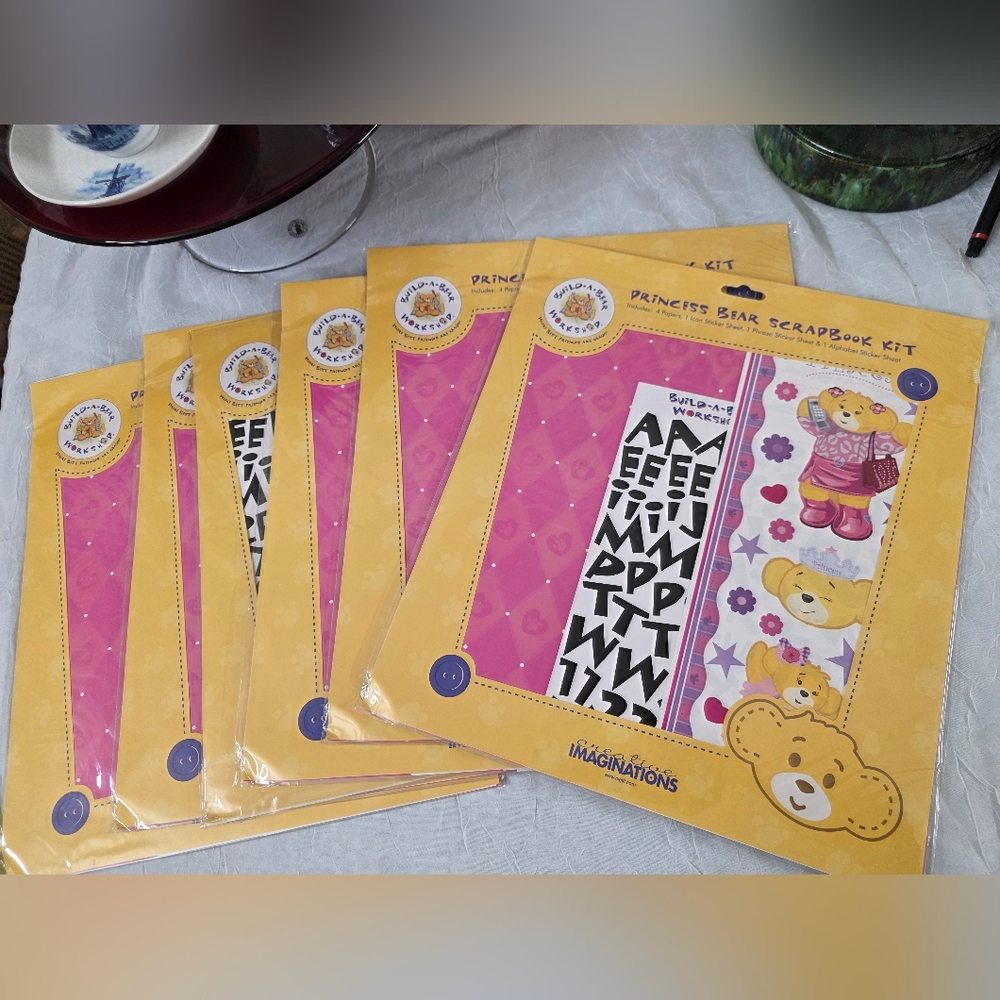 Lot Of 6 Kits  Of Princess Bear Scrapbook kit Build-A-bear